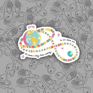 Copy Heart, Copy Heart Sticker, Copy Bracelet, Moon Joy, Artemis II NASA Mission Sticker  [DIE-CUT STICKER]