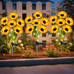 Solar Sunflower Lamp, 6 Decorative Sunflowers, Light Sensor Automatic Switch, Mother's Day Father's Day Garden Gift, Outdoor Decoration, Solar Garden Lights