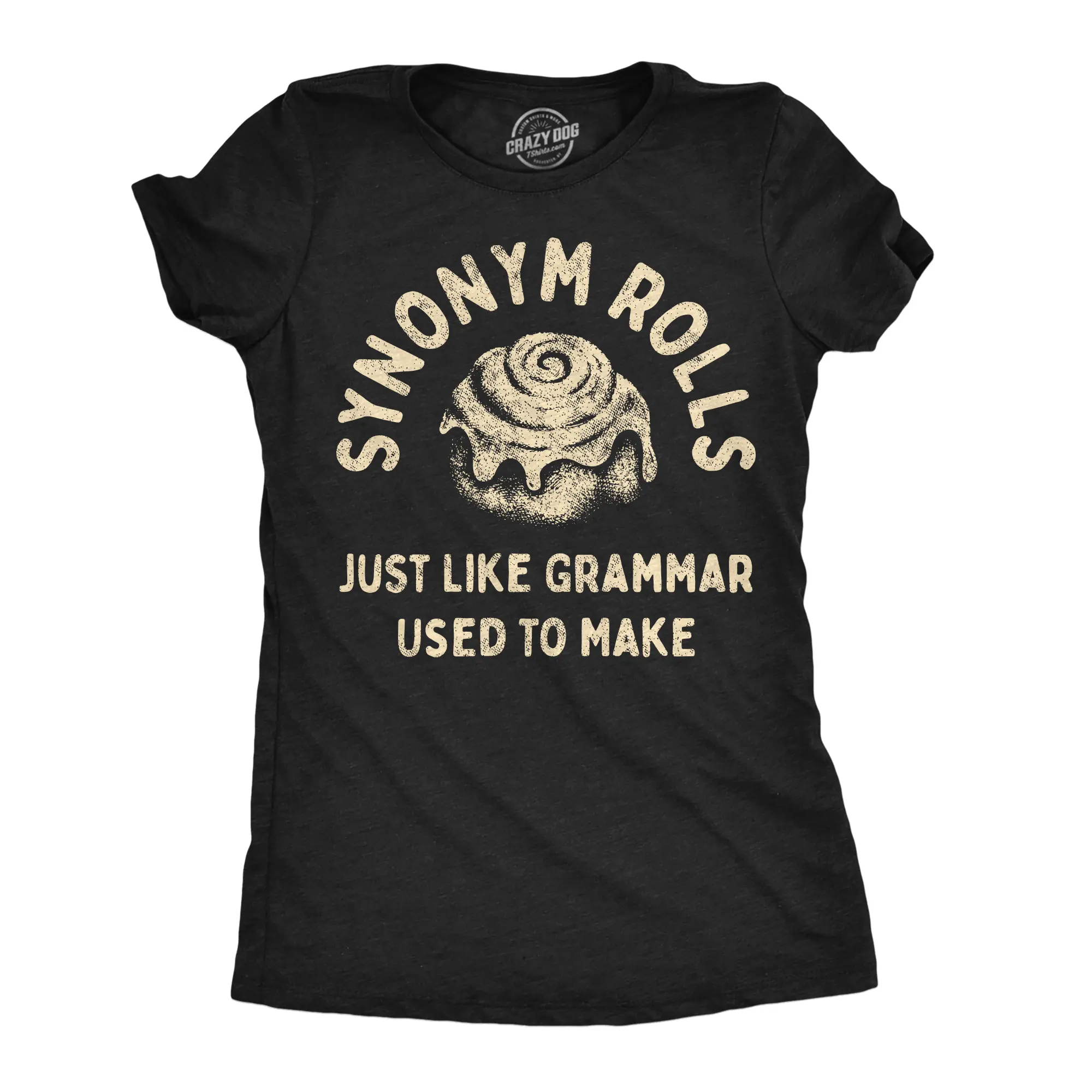 Womens Synom Rolls Just Like Grammar Used to Make T Shirt Fun Graphic Tee for Ladies Fun Womens T Shirts Cute Vintage Fashion Casual Ladies T-Shirt Gift Fun Food Top Women's Novelty Tees Red