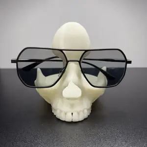 Glow Skeleton Glasses Holder Sunglasses Stand with Key Tray Unique Skull Design for Eyewear Storage