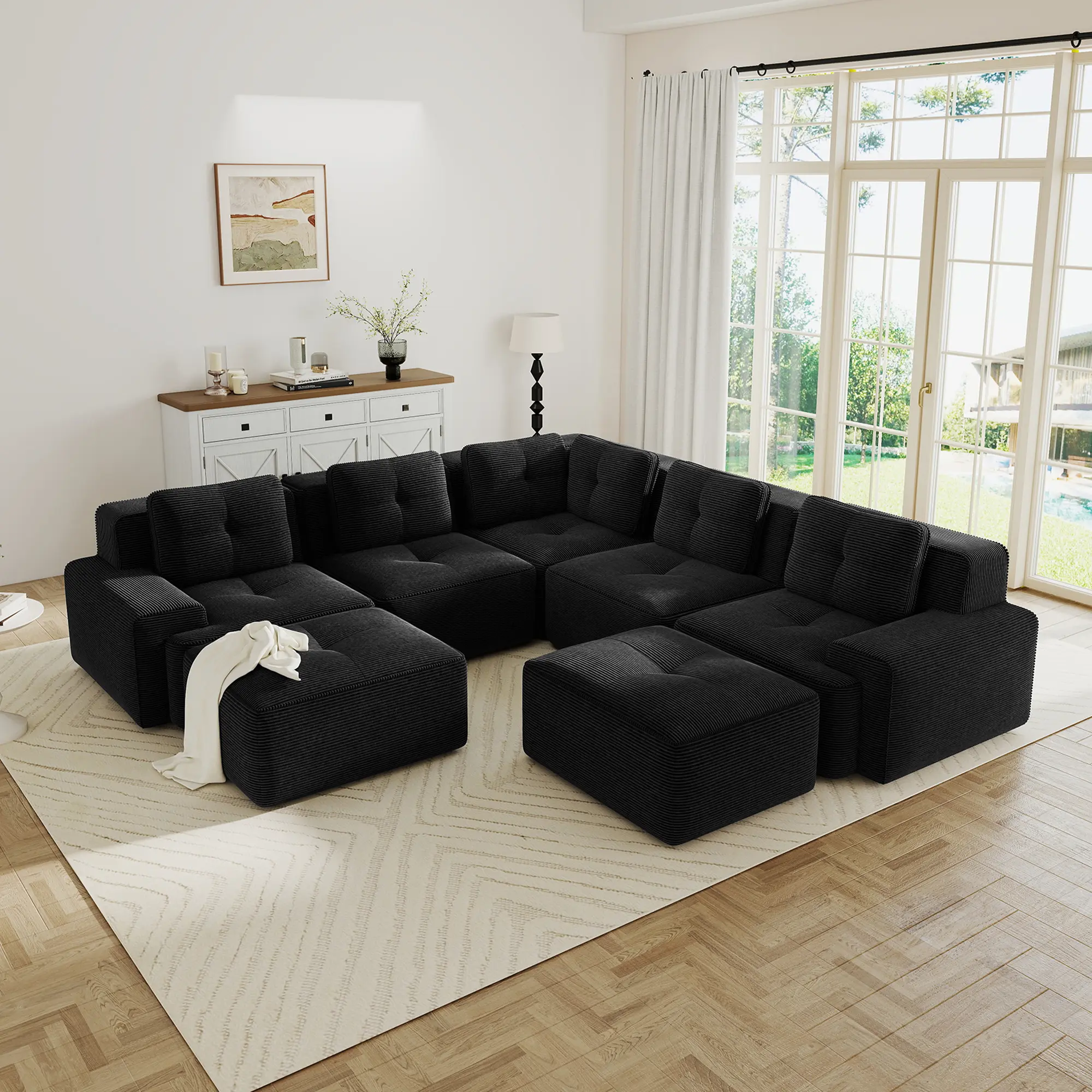 Black + Corduroy + 4 Seat12