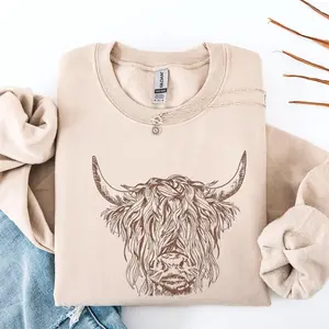 Highland Cow Hoodie, Country Hoodie, Western Sweatshirt, Highland Cow Shirt, Highland Cow Sweatshirt, Western Clothes, Farm Hoodie, Cows