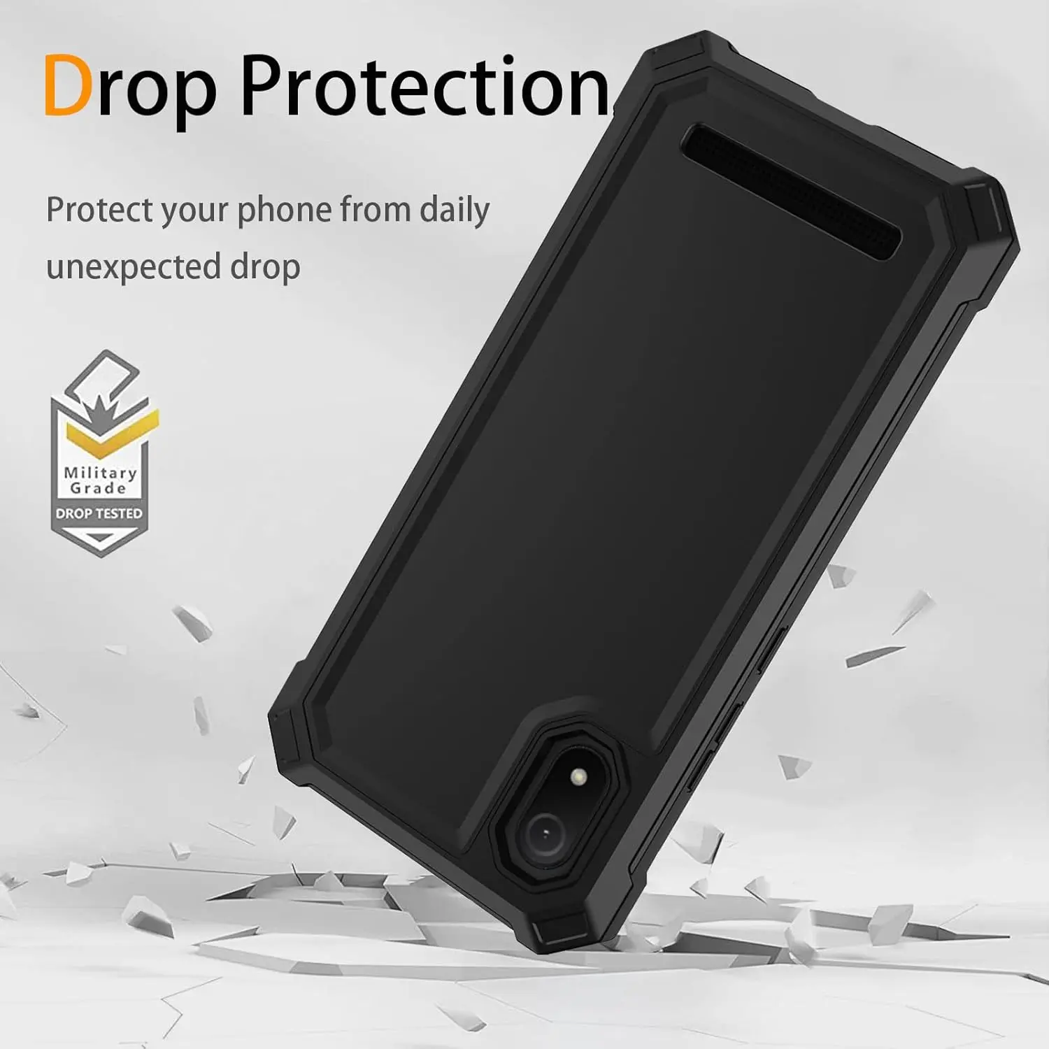 for Cloud Mobile Stratus C8 Phone Case with Tempered Glass Screen  Protector,Slim Soft Full- Protective Cover (Cloud Mobile Stratus C8,Black)  - TikTok Shop