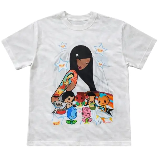 Kawaii Cute Cartoon Girl T-Shirt – Colorful Aesthetic Graphic Tee, Fun Art Style, Unisex Streetwear Gift for Her - Vintage Graphic Tee – Menswear & Womenswear – Streetwear Tops – Casual Cotton Crewneck Shortsleeve T-shirt