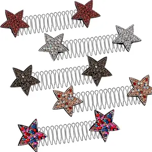 5PCS Women's Hair Bands Metal Wave Head Bands Spring Sport Fashion Hair Bands Hoop Clips Star Rhinestone Headband Yoga Headwear Accessories Headbands For Women