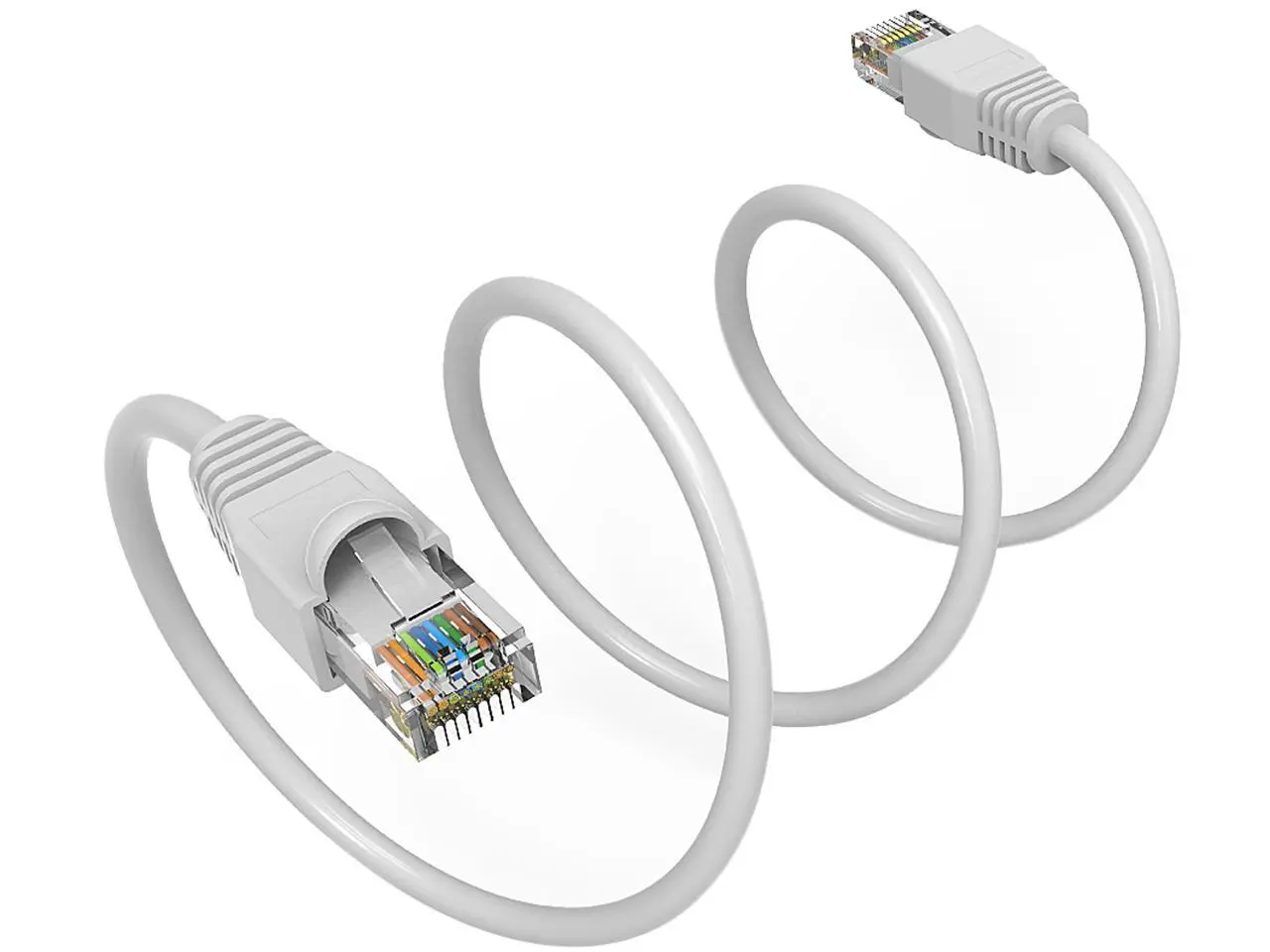 Nippon Labs 5Ft Cat6A UTP Ethernet Network Booted Cable, 24AWG 5 Feet Gigabit LAN Network Cable RJ45 High Speed Patch Cable, White, 60CAT6A-5WT