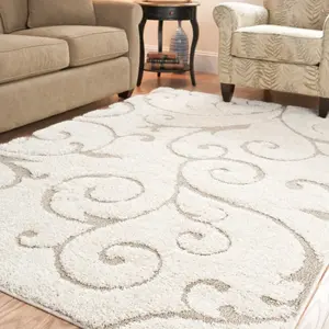 new Modern simple carpet, living room bedroom floor mat Shag Area Rug, Cream/Beige, 2'3" x 4'light luxury high-end, Perfect for Bedroom, Dining Room, Living Room, Hallway, Kitchen