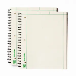 Grid+Bound Engineering Notebook, Spiral-Bound, 2 Pack, 8.5" x 11", Green Tint, Margin Front, 5x5 Graph , 150 Sheets per Notebook