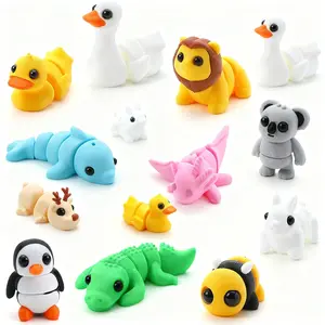 12-Piece 3D Printed Articulated Animals – Cute Flexible Figures, Stress Relief Toys, Perfect for Desk Pets, Easter Party Favors, Birthday Gifts & Home Office Decor