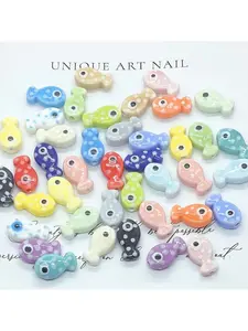 Spotted small fish glazed ceramic beads beading loose beads necklace bracelet pendant hand-woven DIY jewelry accessories