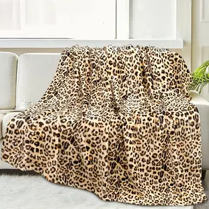 1pc Luxurious Leopard Print Plush Throw Blanket - Ultra-Soft Cheetah & -like (No), Realistic Black/Brown Tones, Lightweight All-Season Bedspread for Sofa, Bed, Travel - Cozy Fuzzy Gift for &, Animal, Fluffy Blanket, Soft Warm Throw