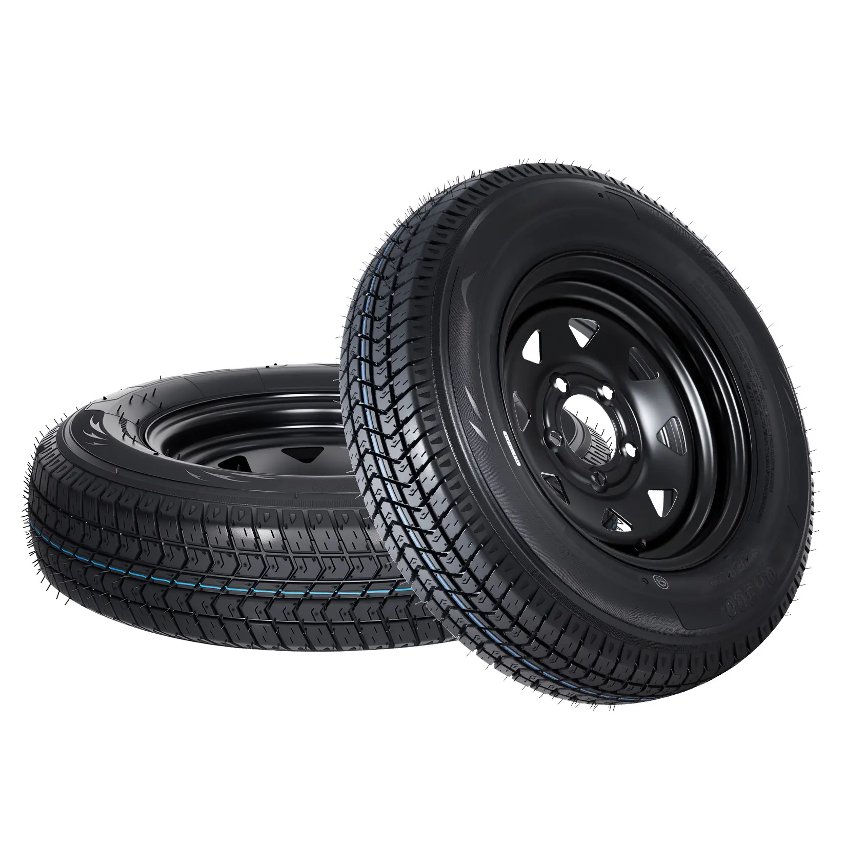 GARVEE New Upgraded 2-Pack ST175/80D13 Trailer Tires with Rims, 5 Lug on 4.5" Bolt Pattern, 2pcs ST175 80D13 6PR, 6-Ply Construction, Bias Ply Design, All-Season, Black 13" Spoke Wheel, Load Range C for Utility Trailers, Heavy Duty, Boat Trailers