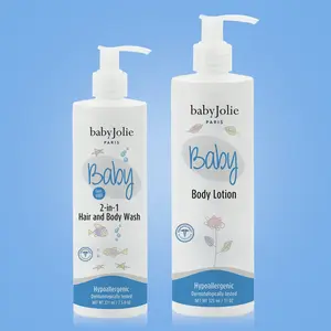 Baby Jolie Baby Bath Bundle | 2-in-1 Hair and Body Wash 7.5oz + Lotion 11oz | Hypoallergenic & Moisturizing | Gentle Tear-Free Formula | Plant-Based Ingredients | Dermatologically Tested
