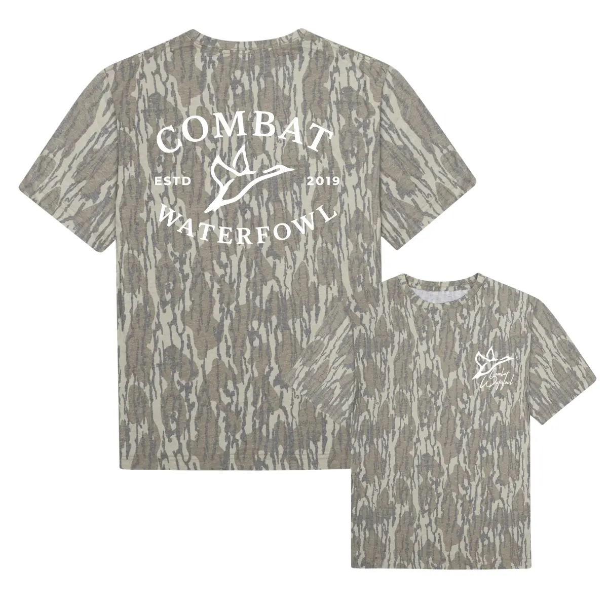 Combat waterfowl Mossy Oak Washed Out Camo Tee - Original Bottomland T-Shirt for Men/ Girl, Stylish Design for Streetwear, Camo Shirt