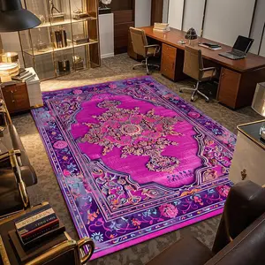 Vintage Floral Pattern Rug, Non-slip Soft Floor Mat, Decorative Carpet for Home Living Room Bedroom, Home Decor