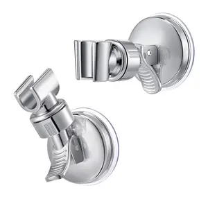 Adjustable Suction Cup No-Drill Shower Head Holder, Heavy Duty ABS Anti-Slip Rust-Resistant Wall Mount, Multi-Angle Slider Moisture-Proof Bathroom Organizer, Home Space-Saving Easy Install Shower Accessory