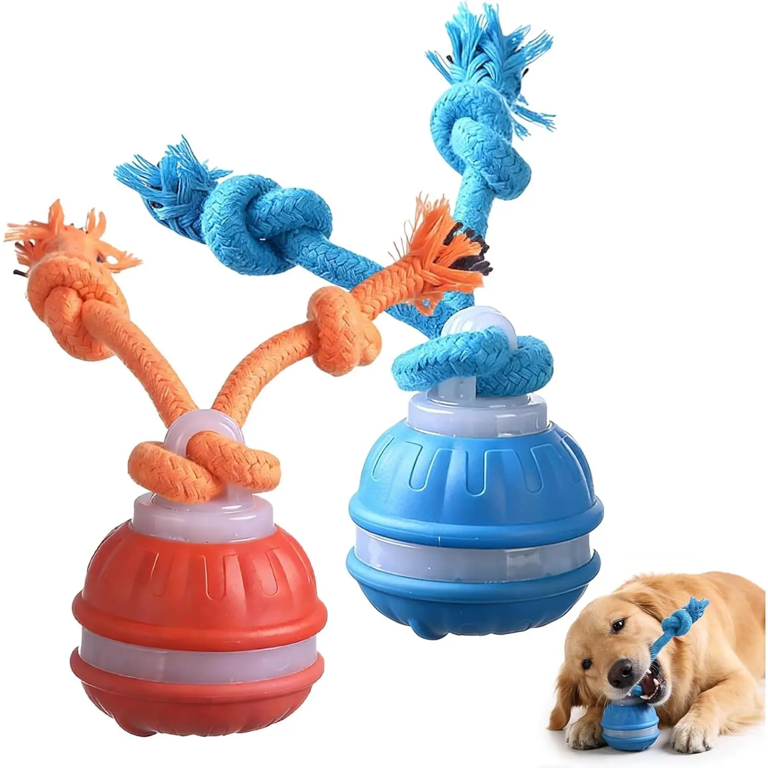 Zealburst 2-Piece Set of Interactive Dog Toys, 2026 Upgraded Motion-Activated Squeaky Balls with Built-In Birdsong Function, 360° Smart Automatic Rolling for Bored Pets, Encourages Activity for Larger Breeds (Orange+Blue)