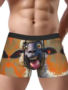 Rural Animals Cattle Donkeys Sheep Underwear Polyester Briefs Underpants