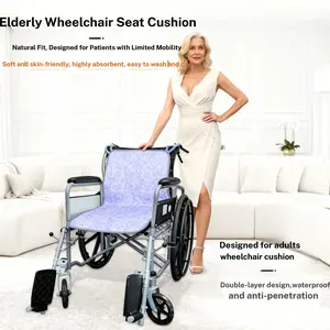 Senior Seat Pad, Elderly Wheelchair Liner, Waterproof Non-Slip Care Mat, Leak-Proof Adult Chair Cushion, Pure Color Anti-Mess Padding