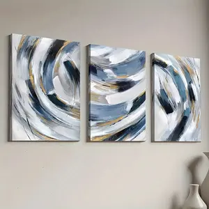 2D Flat Canvas 3-Piece Set with Framed Paintings and Posters Modern Style Fashion Abstract Geometric Art Print Home Decoration Wall Art Room Decoration Print Holiday Gift Hanging UV-Resistant Inks Premium Canvas