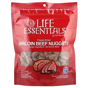 Cat-Man-Doo Life Essentials, Freeze Dried Sirloin Beef Nuggets, For Cats and Dogs, 6 oz (170 g)