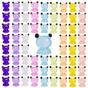 30/100pcs Resin Night Glow Mini Cute Big Eye Frogs, Micro Frog Models, Garden Decorative Figurines, Frog Statue Ornament, Resin Sculptures