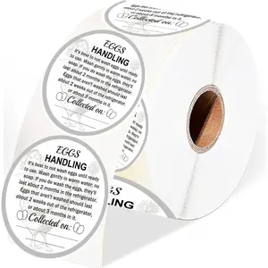 500 count Farm  Eggs Carton Labels Eggs Handling Stickers - 2 Inch Egg Packaging Stickers for Chicken Quail, Duck Egg