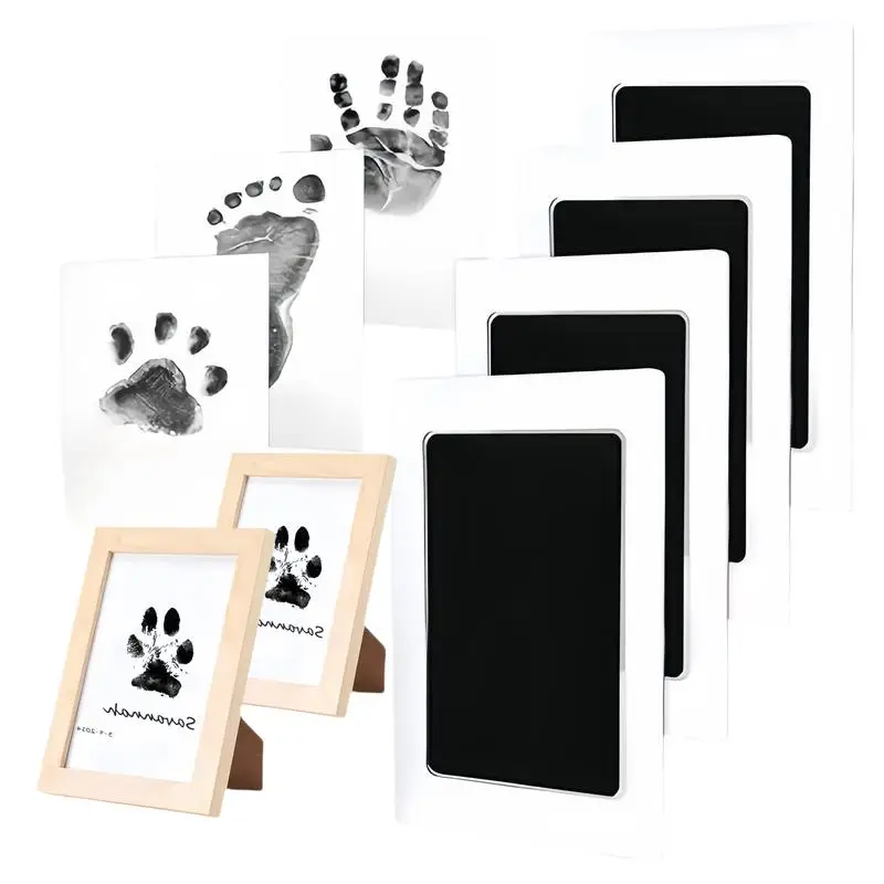 Paw Print Kit, 4-Pcs Ink Pads , Mess-Free Paw Print Stamp Pad for Dogs & Cats, Clean Touch Ink Pad, Dog Paw & Nose Print Kit, Keepsake Gift For Pet Do