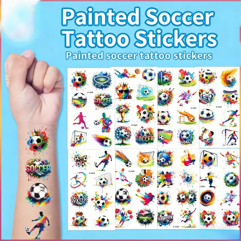 world cup New style of painted soccer temporary tattoo stickers for children's arms, soccer fans, and faces; disposable (free gift). Decorative