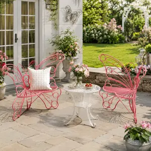 [Summer Wins]HLR，Outdoor Metal Butterfly Chairs, Y2K Aesthetic, Boho & Cottagecore Style, Seating for Patio, Garden, Backyard, Cute & Sturdy for Plant Lovers, Families, Teens tiktokshopspringglowup