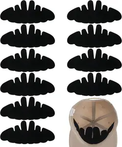 10 Pcs Hat Shaper Insert,Flexible Hat Sweat Liner for Sweat Protector,Washable Hats Reshaper to Keep Shape for Fitted Caps Baseball Sun Hats (Black)