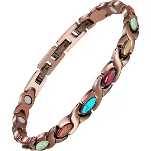 Jecanori Copper Bracelets for Women, Magnetic Bracelets for Women with 3800 Gauss Ultra Magnets and Sizing Tool, Featuring a Fish Tail Design Wearable Fitness Tracker