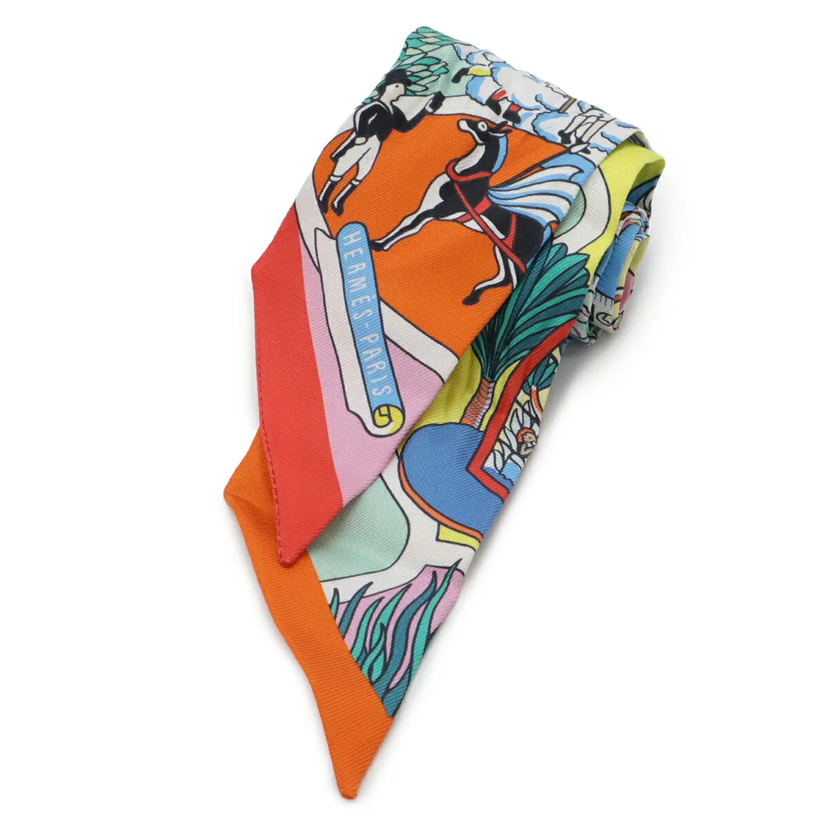 Pre-owned HERMÈS Silk Small Leather Goods Twilly Scarf