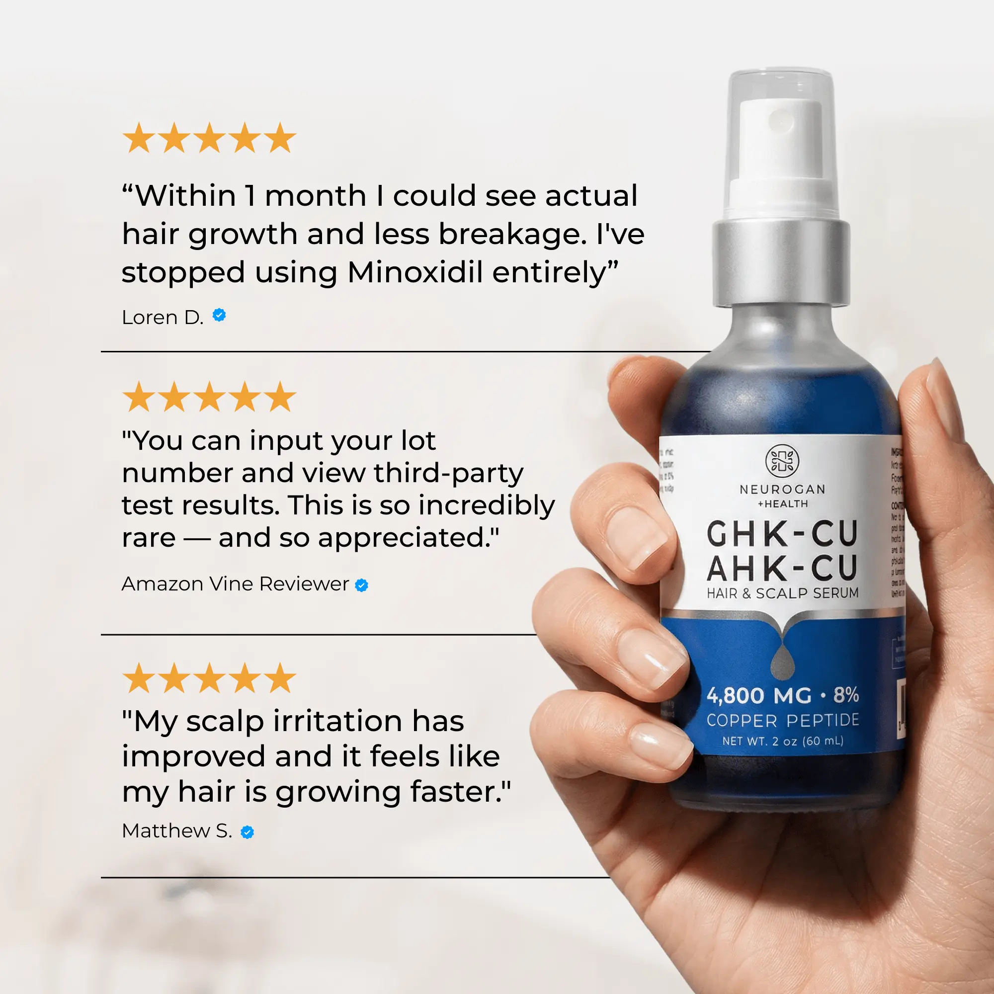 ghk cu third party tested GHK-Cu  True Lab Peptides Cu y AHK AHK-CU + GHK-CU Hair Serum