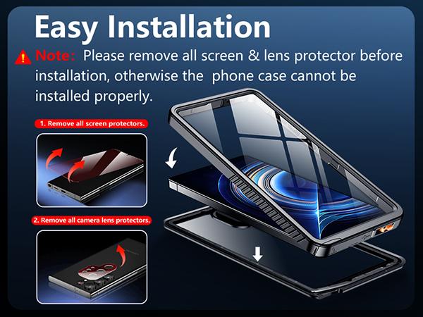 Temdan Designed for Samsung Galaxy S26 Ultra/S26 Plus /S26 Case Waterproof, Built-in Lens & Screen Protector Military Shockproof Dropproof IP68 Underwater Full Body Phone Case-Black (2026)