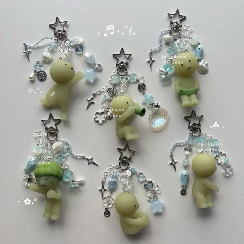 smiski heisei retro blue oceancore glass trinket blind box