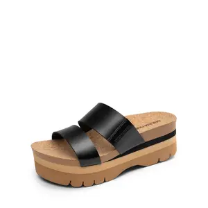 DREAM PAIRS Women's Platform Slides Sandals Comfortable Arch Support Two Strap Slip On Fashion Beach Wedge Sandals,summervibes