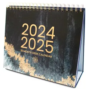2024 Daily Planning Standing Flip Desk Calendar - 8 "x1" Monthly Organiser (January 2024-July 2025) 18 Months Desktop Blotting Paper - Watercolours