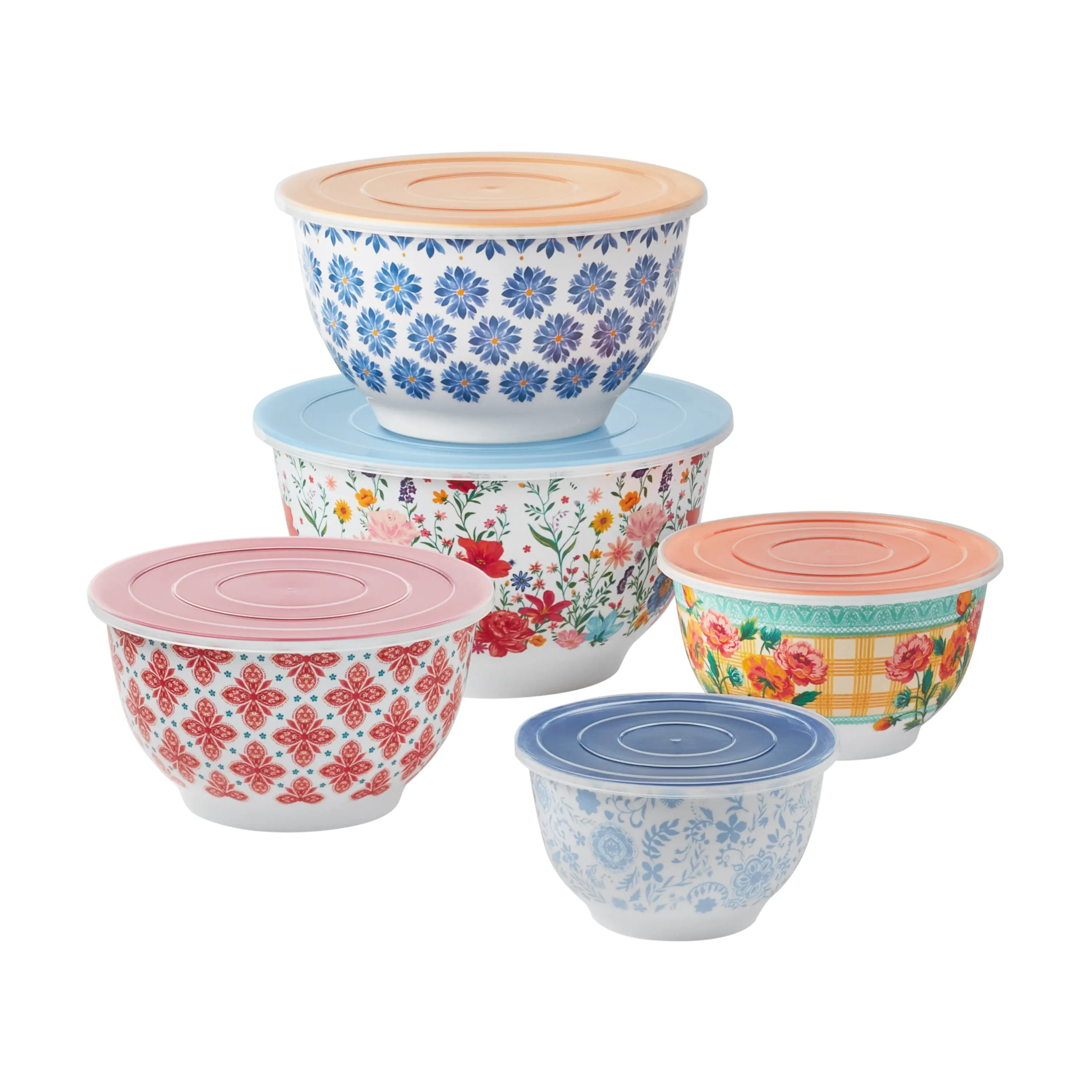 10-Piece Melamine Bowl Set, Versatile bowls can be used for food storage, food prep, serving, and entertaining