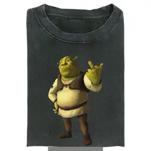 Shrek Middle Finger Funny Graphic T-Shirt, Humorous Shrek Meme Shirt Gift for Men, Gift for Women, Crew Neck Tee, Trending T-shirt