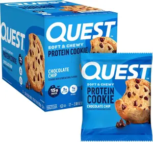 Quest Nutrition Chocolate Chip Protein Cookie, 15g Protein, 1g Sugar, 2g Net Carbs, Keto Friendly, High Protein, Low Carb; 12 Count