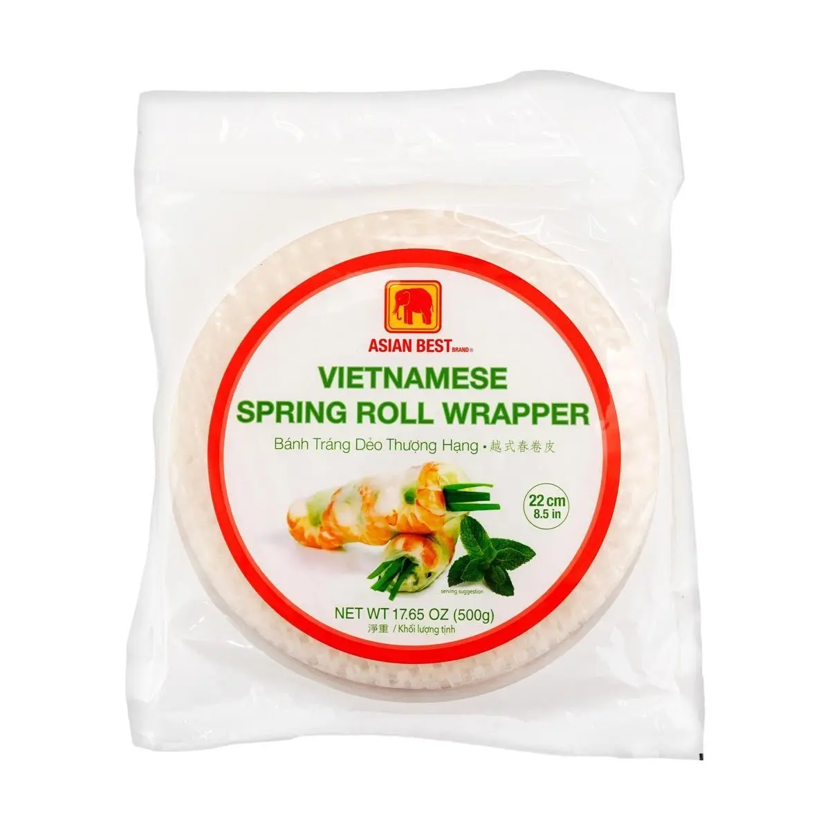 ASIAN BEST Thai Vietnamese Spring Roll Wrappers 22cm 500g - Perfect for Crispy Rolls ASIAN BEST Thai Vietnamese Spring Roll Wrappers 22cm 500g - Perfect for Crispy Rolls