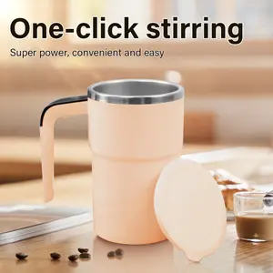 Self-Stirring Coffee Mug with Temperature Display — built-in magnetic stirring system automatically mixes coffee, milk, and more at the touch of a button. No spoon needed—clean, convenient, and effortless.