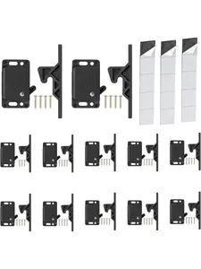 RV Drawer Latches and Catches, 10 LBS Pull Force Latch for RV Camper Motor Trailor Home Office Cabinet Drawer, with Mounting Screws and Double-Sided Tape