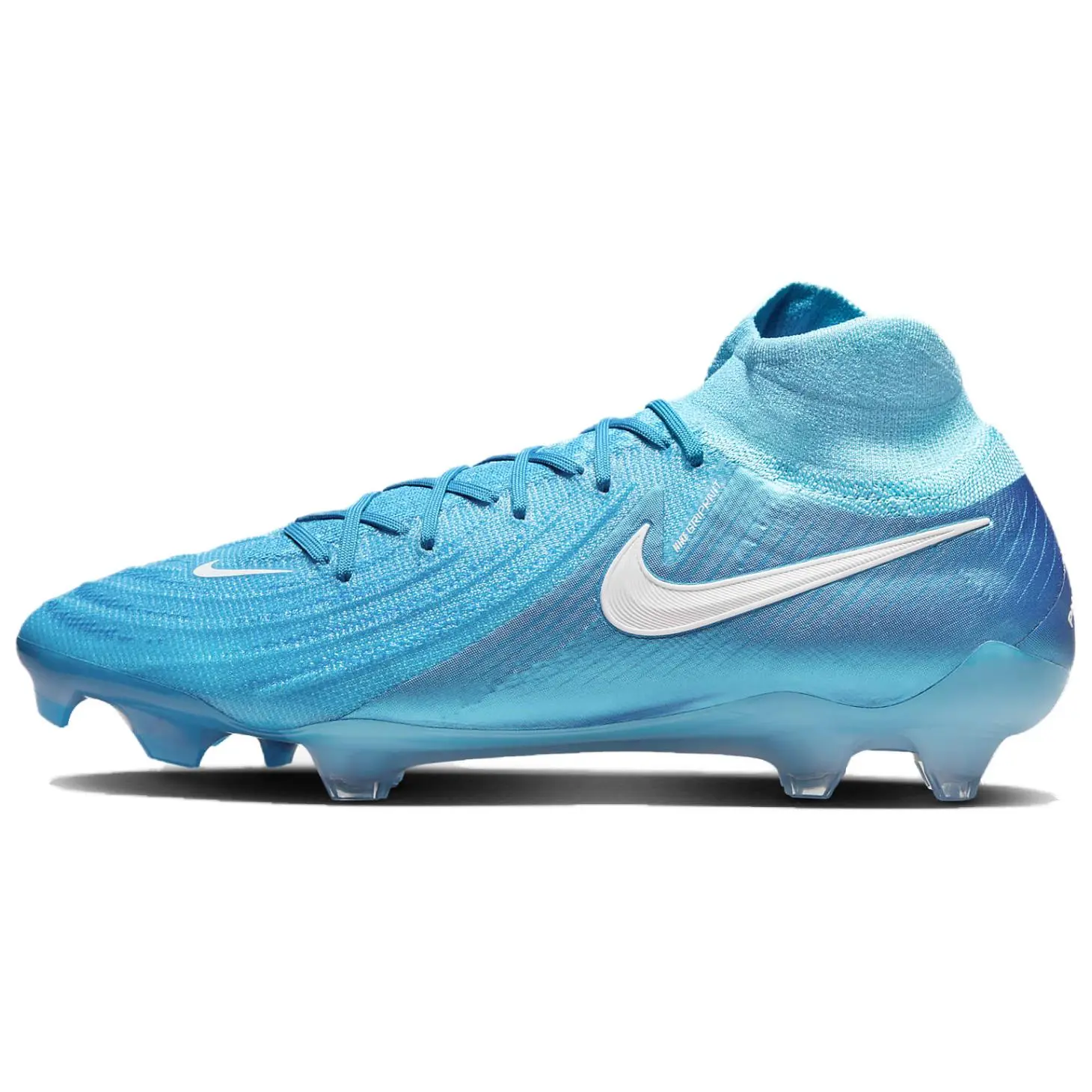 Nike Phantom Luna 2 Elite FG Blue Fury Durable Non-slip Soccer Cleats Men's White FJ2572-400