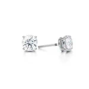 2 Carat Total Weight Round Lab Grown Diamond Stud Earrings (IGI Certified F VS1)