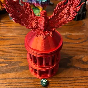 Silky Red Phoenix Dice Tower