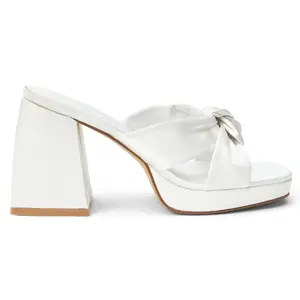 COCONUTS by Matisse Womens Esme Platform Block  Casual Sandals Casual High Heel 3" & Up - White