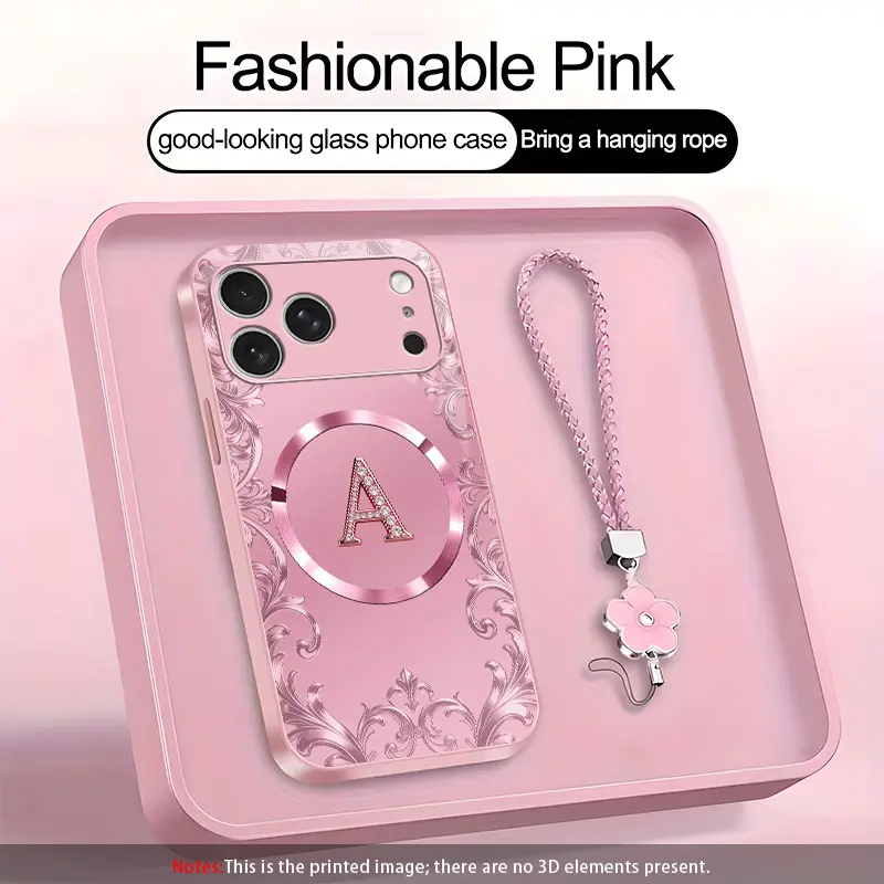 Suitable for [iPhone 17 Pro Max] high-end MagSafe phone case，Each of the 26 letters has its own unique characteristics, Includes a complimentary lanyard and magnetic ring—highly practical. YM99