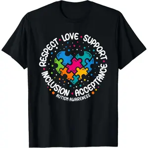 Autism Awareness Respect Love Support Blue Autism T-Shirt